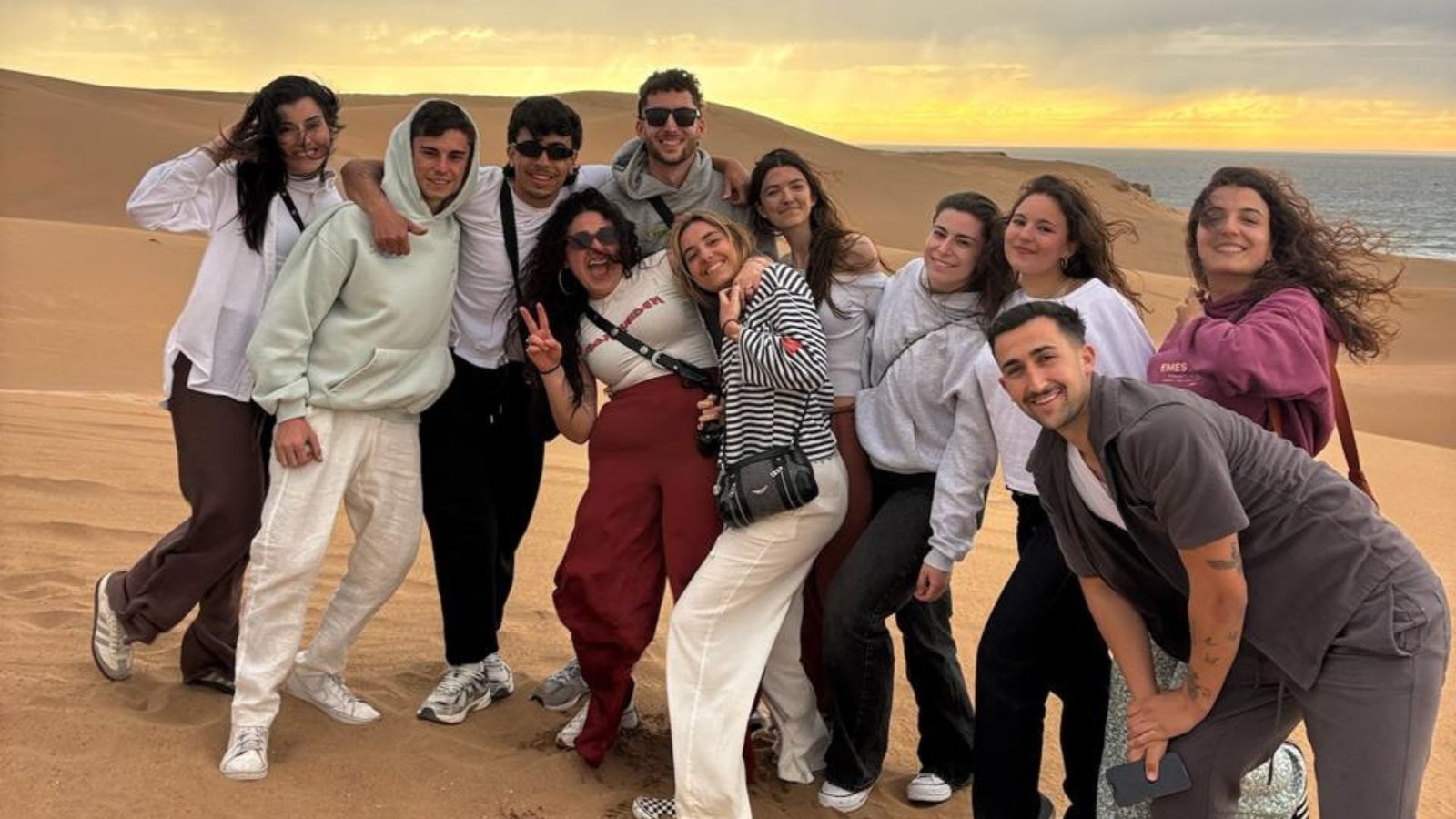 Sunset sandboarding on the Timlalin dunes